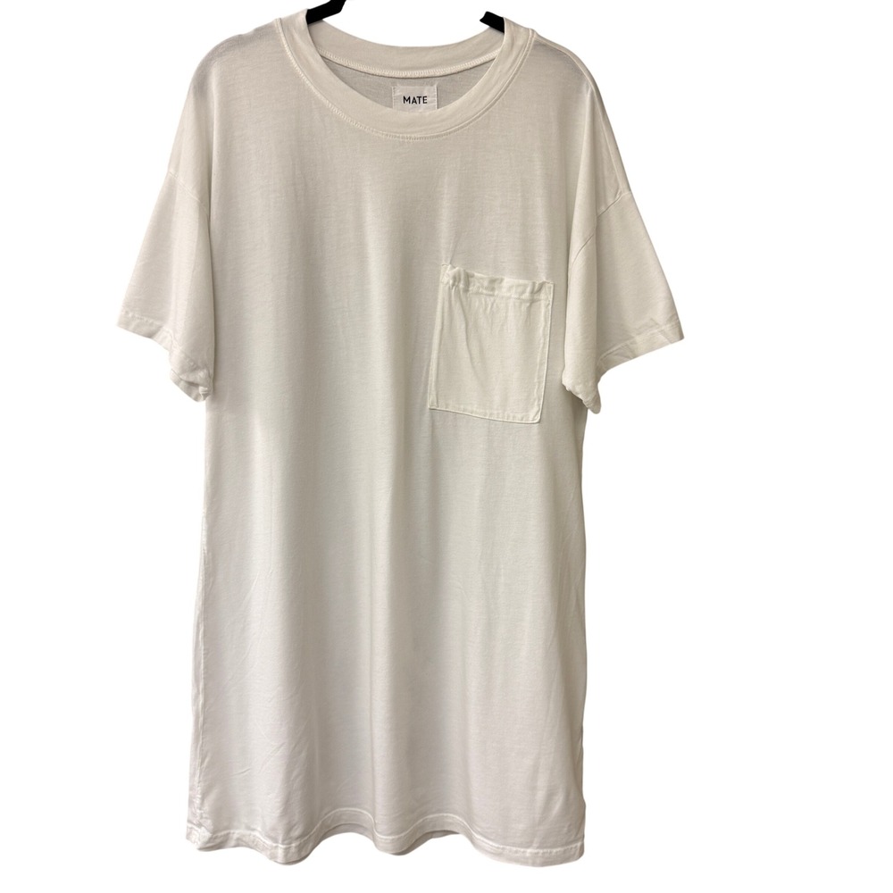 MATE the Label Cream Mini T-Shirt Dress with Pocket